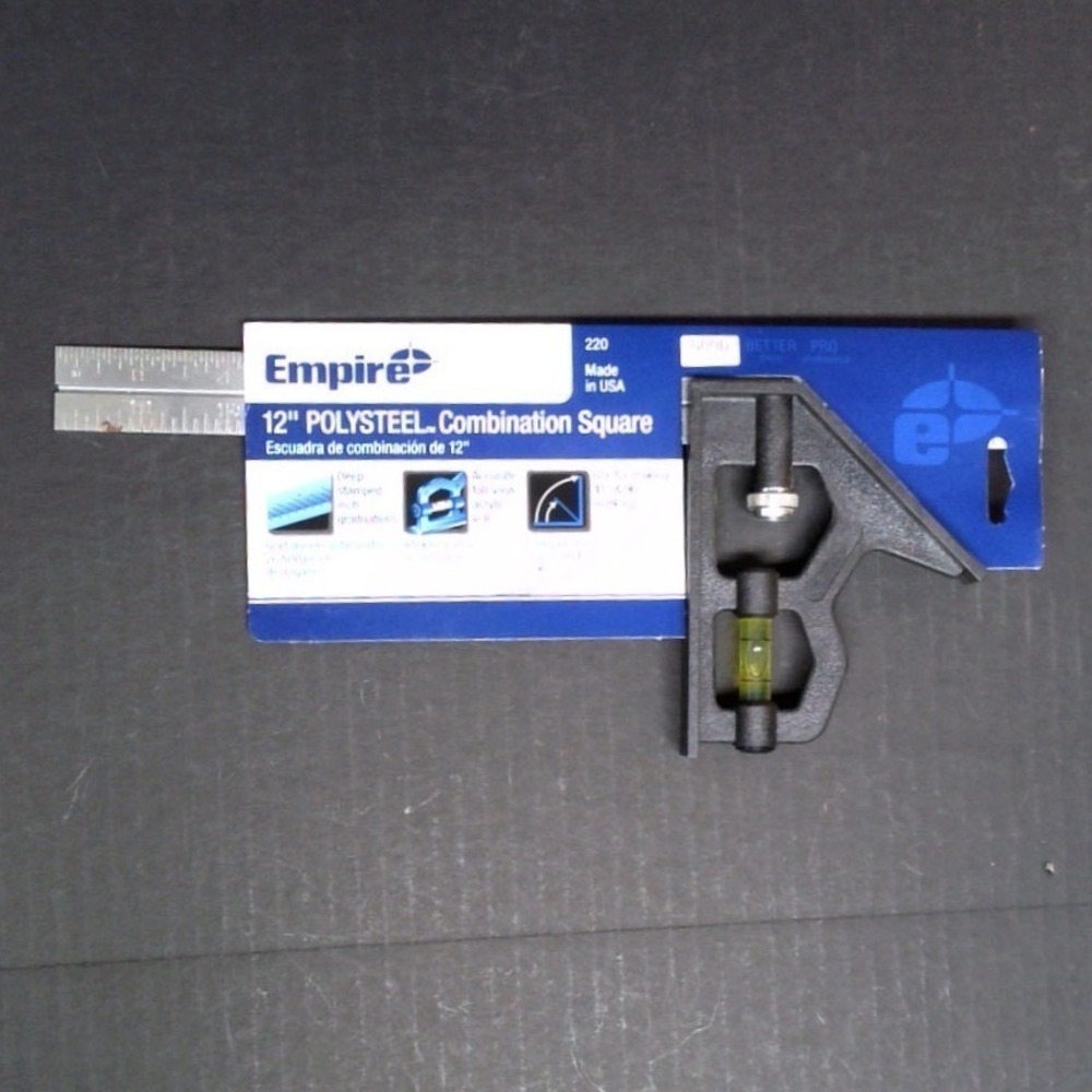 Empire 220 12 Inch Polysteel Combination Square Made in USA New